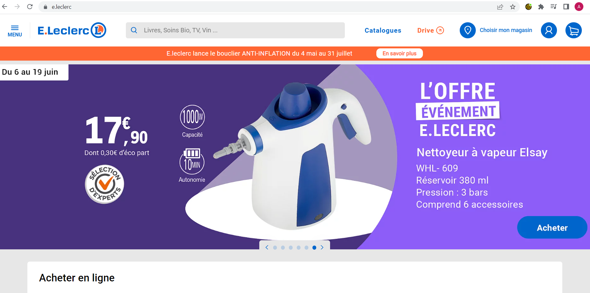 e.leclerc website screenshot