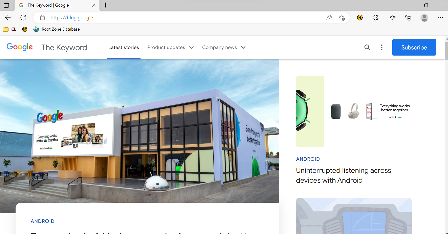 image of blog.google website